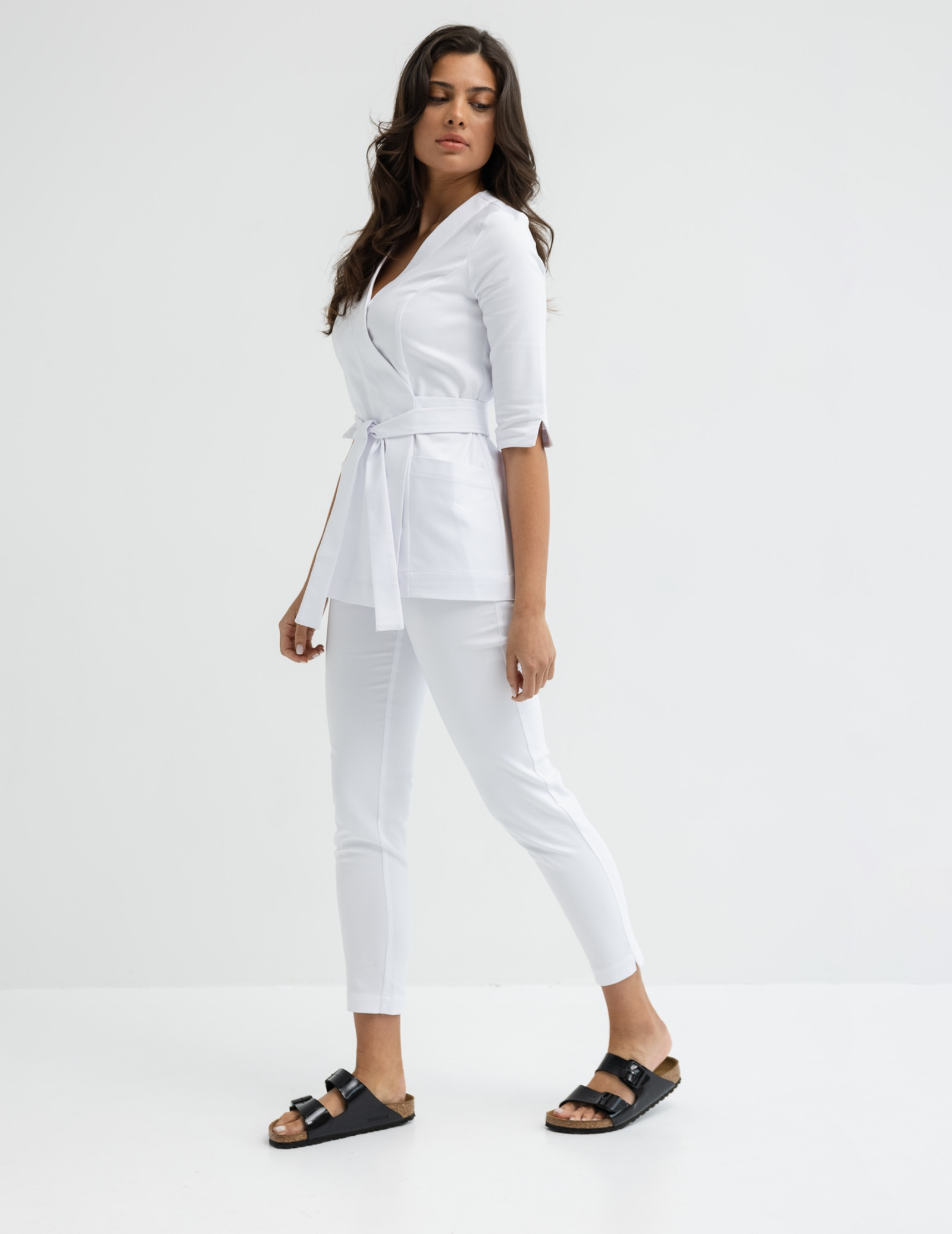 Dámske Lekárske Nohavice Slim Fit - WHITE