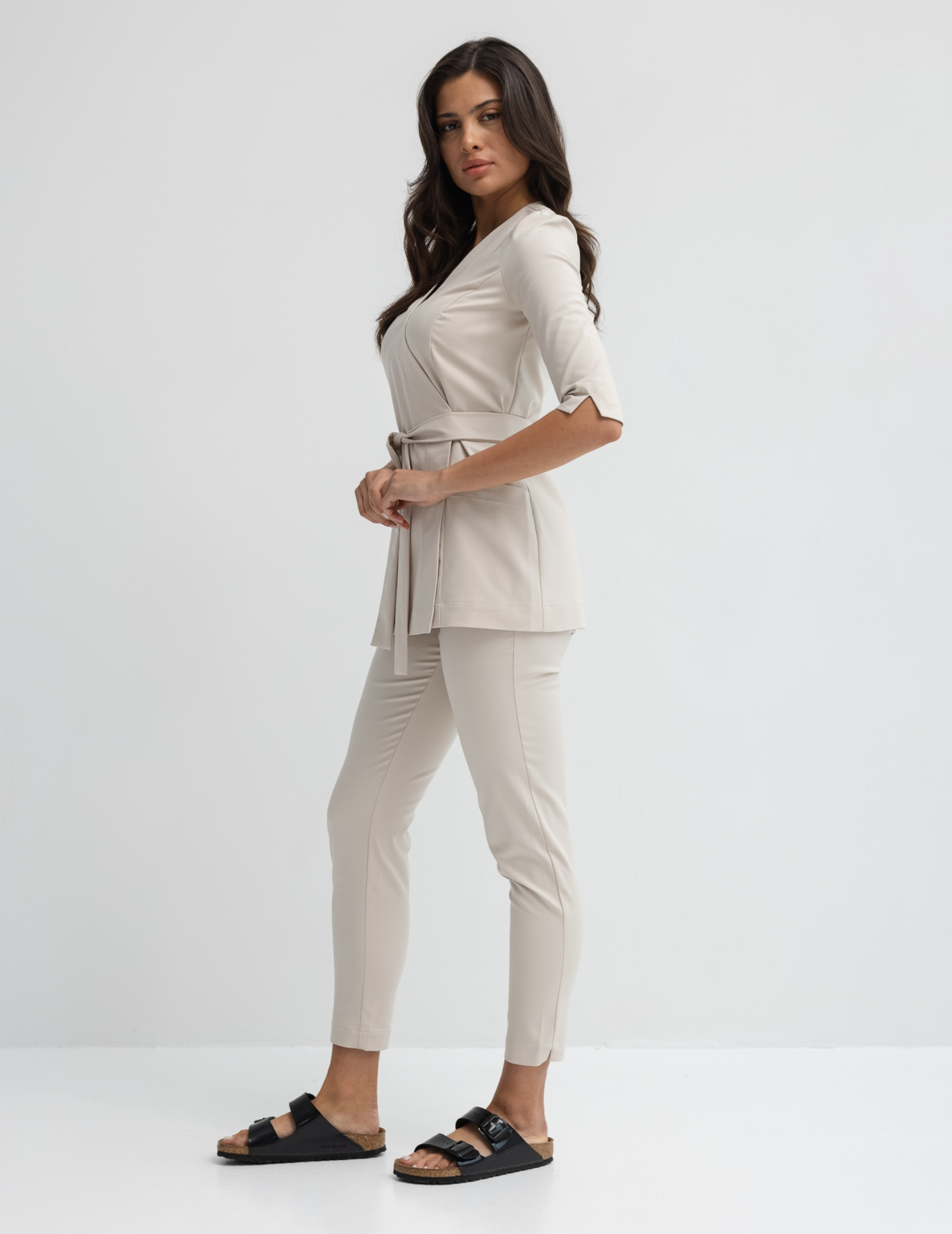 Dámske Lekárske Nohavice Slim Fit - Nude