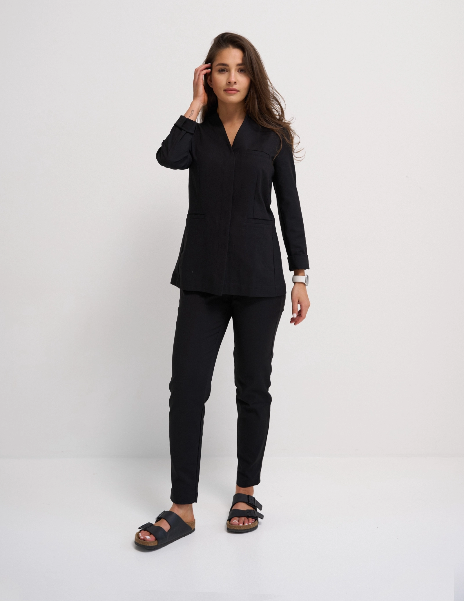 Bluza medyczna wiązana Rosalie - WOODROSE
