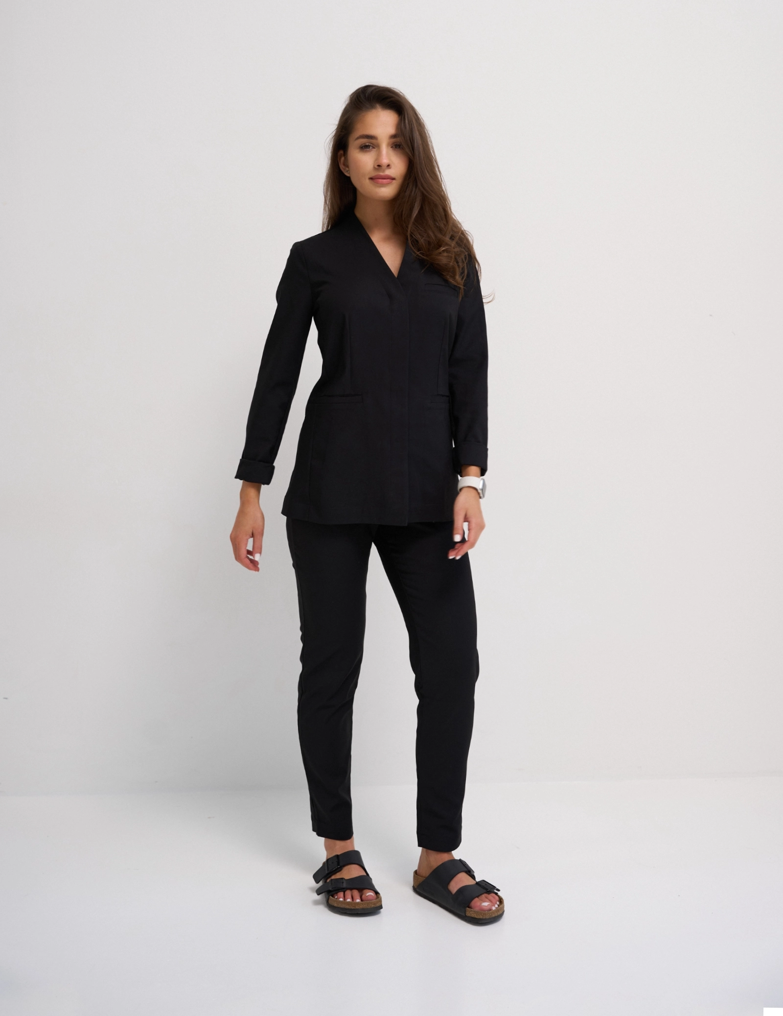 Bluza medyczna wiązana Rosalie - WOODROSE