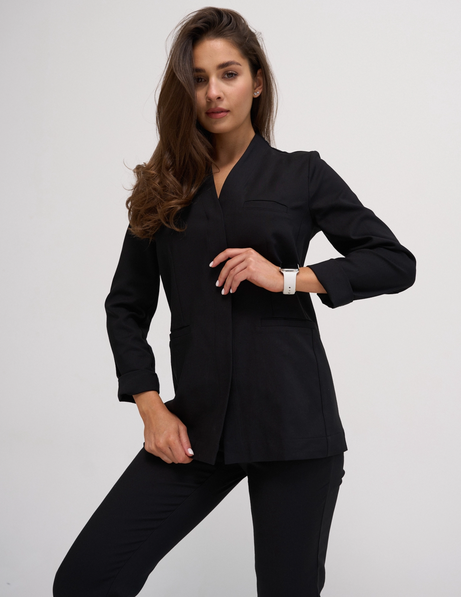 Bluza medyczna wiązana Rosalie - WOODROSE