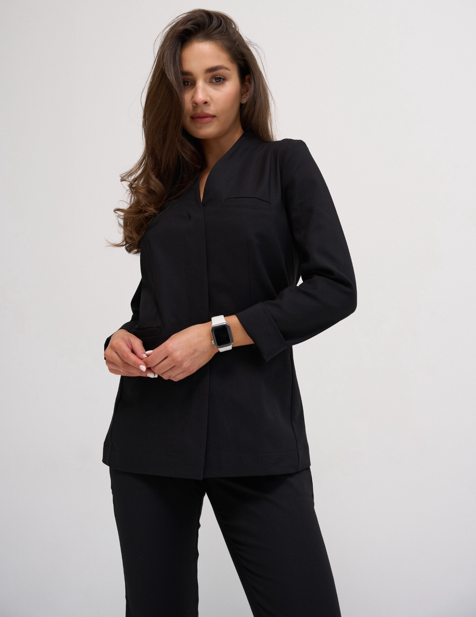 Bluza medyczna wiązana Rosalie - WOODROSE