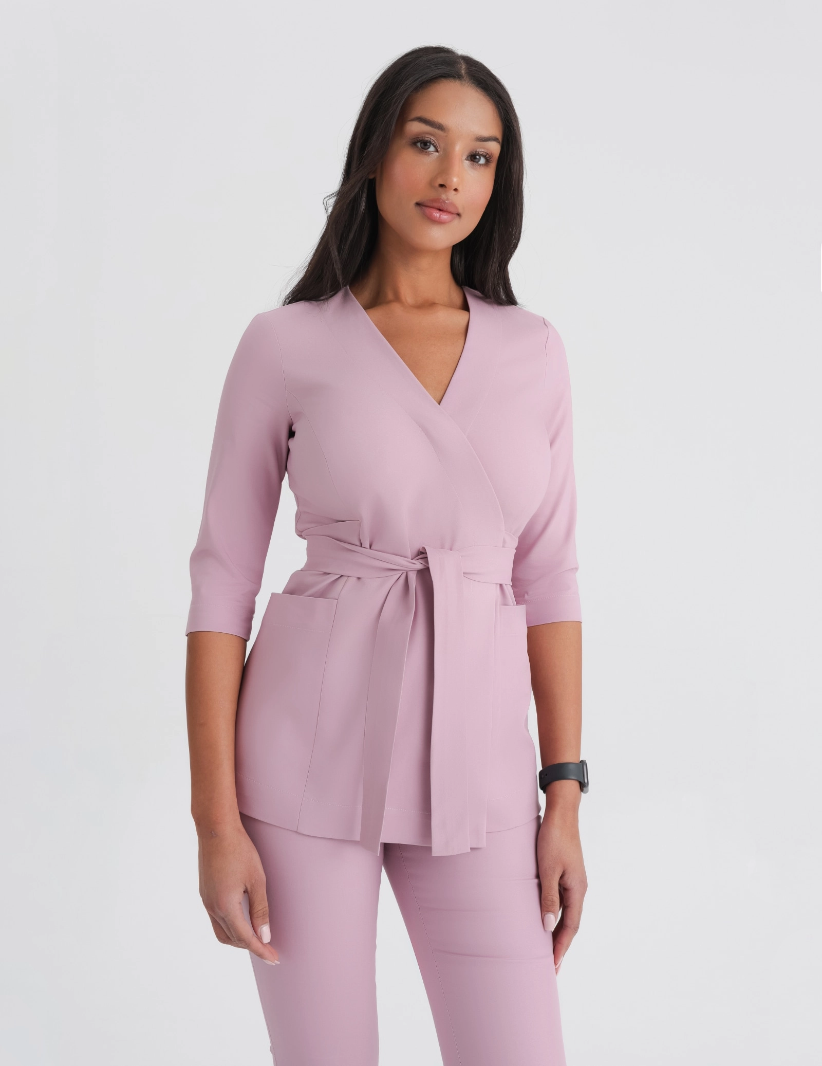 Lekárska Mikina na viazanie Rosalie- FRENCH PINK