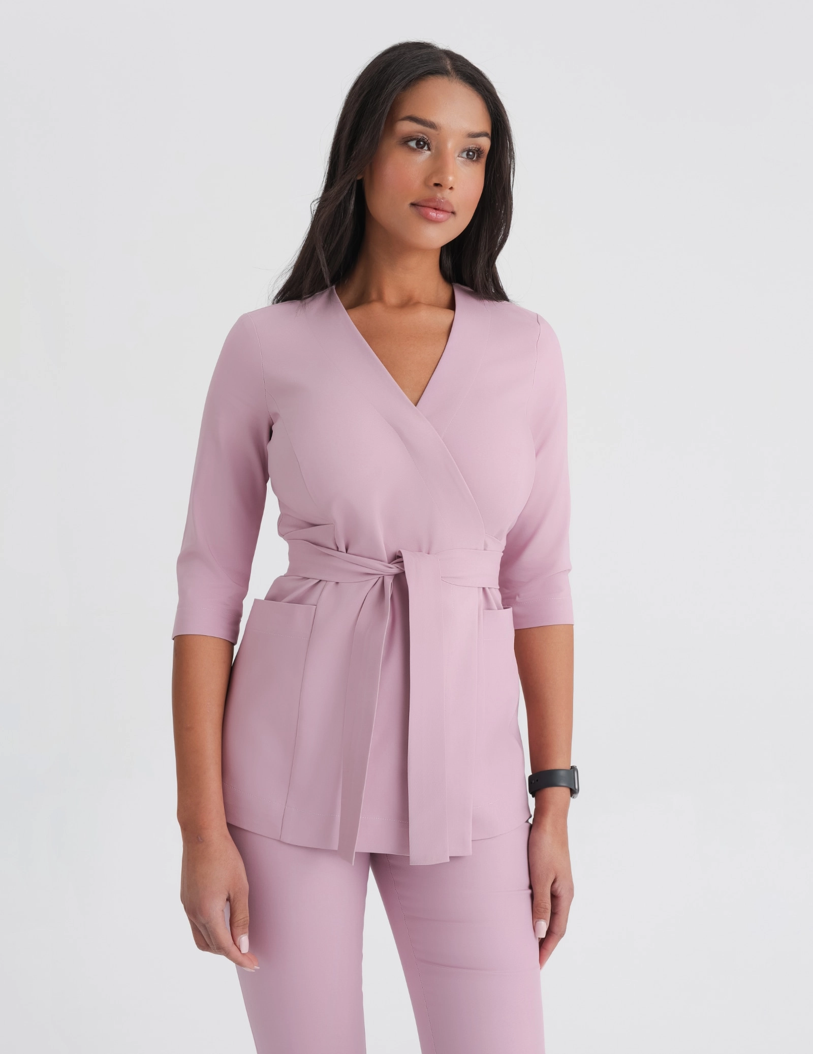 Lekárska Mikina na viazanie Rosalie- FRENCH PINK