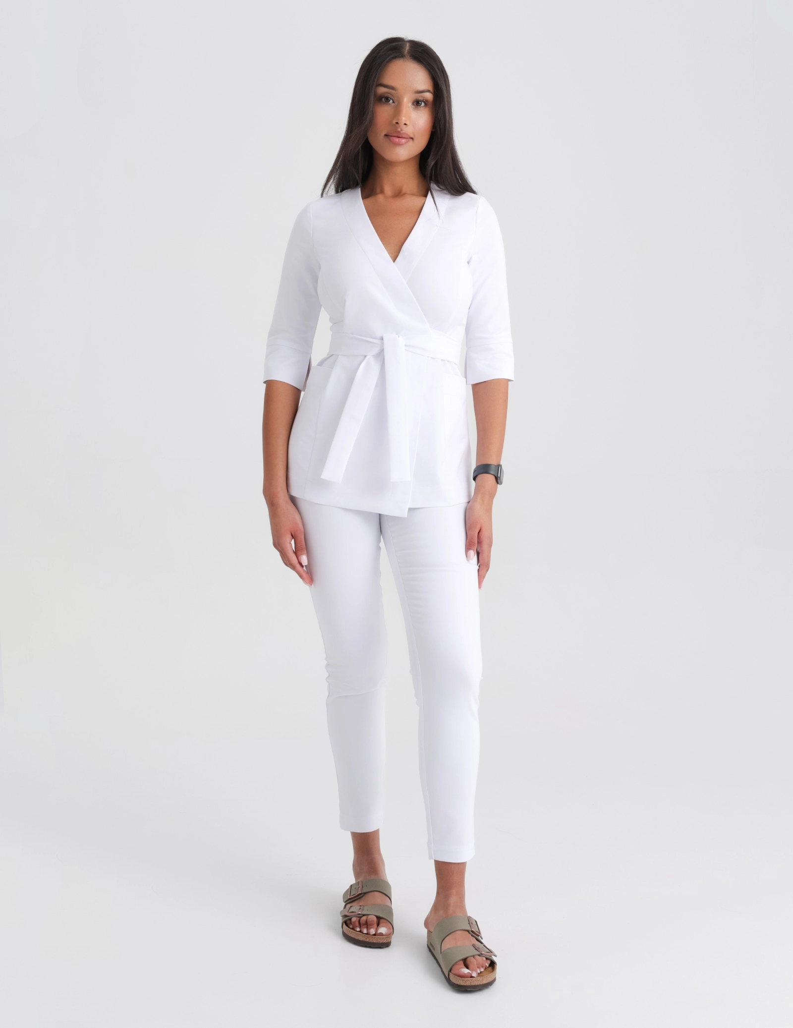 Dámske Lekárske Nohavice Slim Fit - WHITE