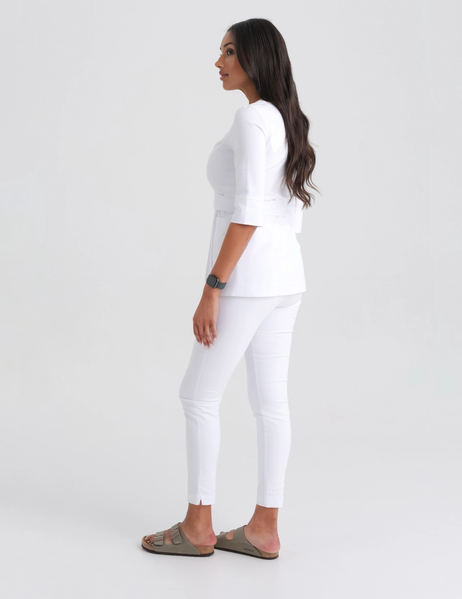 Dámske Lekárske Nohavice Slim Fit - WHITE