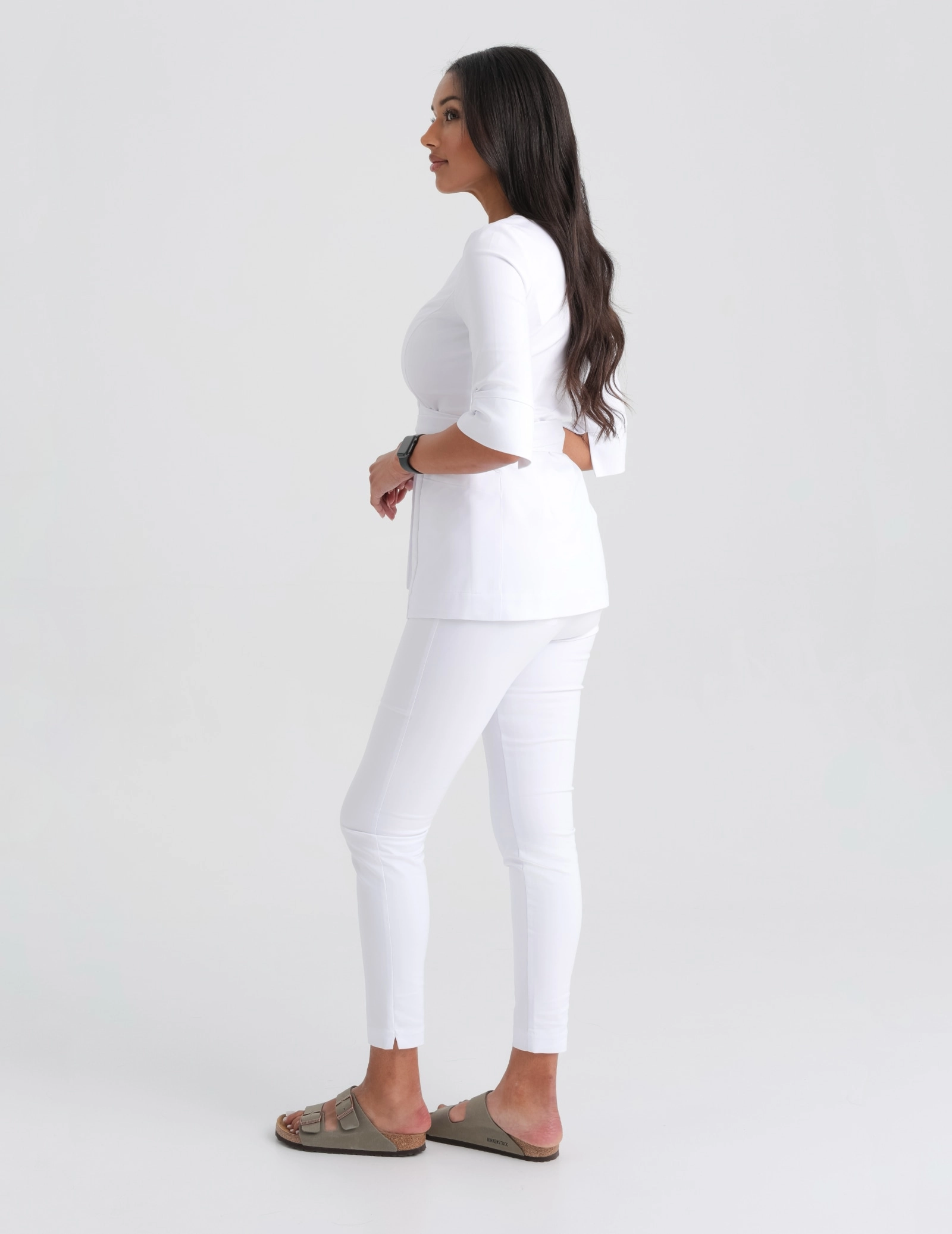 Dámske Lekárske Nohavice Slim Fit - WHITE