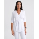 Viazaná lekárska blúzka Rosalie - BIELA