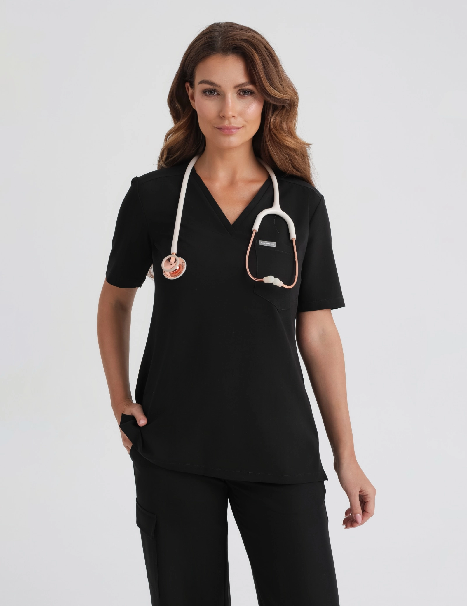 Lekárska Mikina Raya One Pocket - BLACK