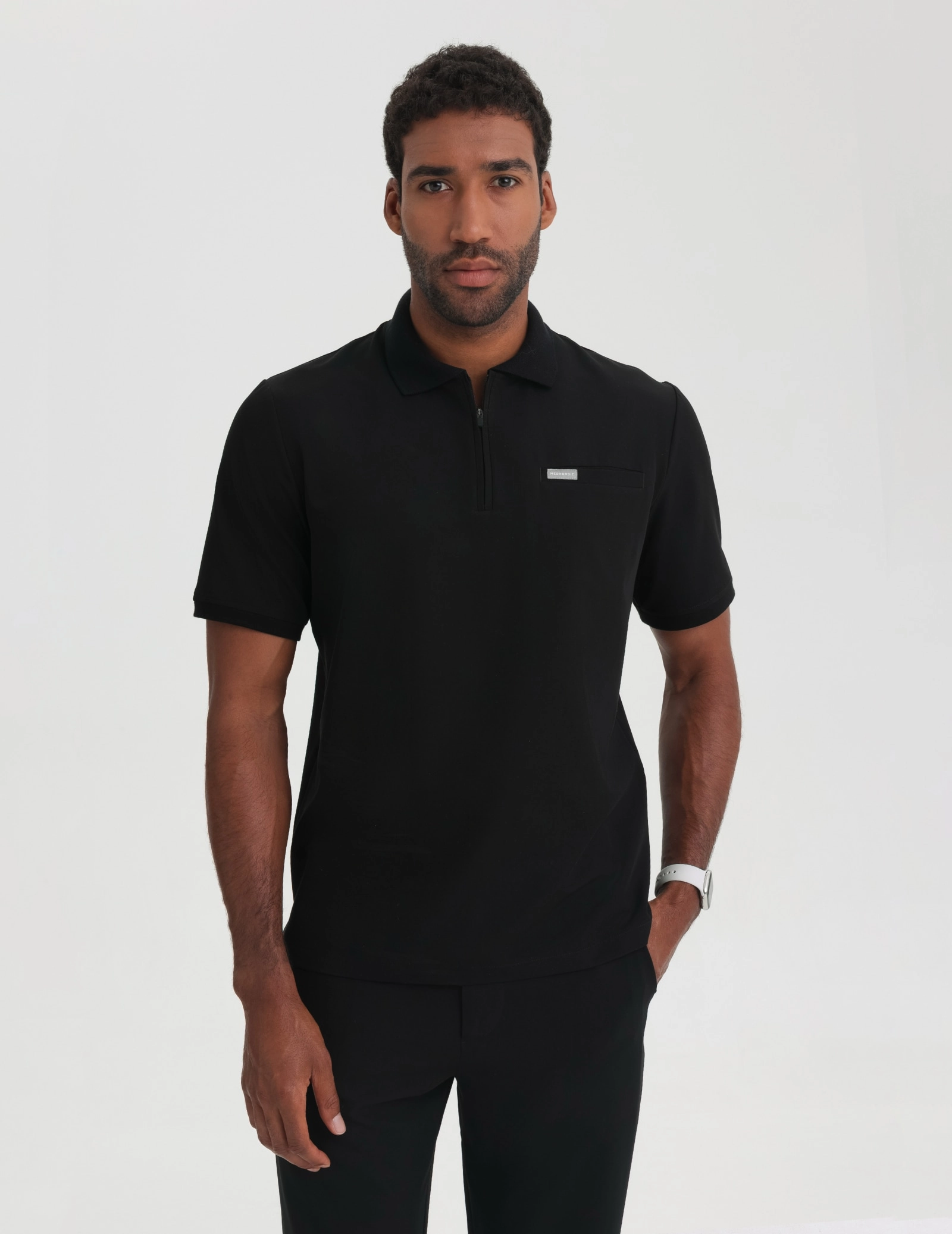 Pánska Lekárska Mikina Polo - BLACK Pánska Lekárska Mikina Polo - BLACK