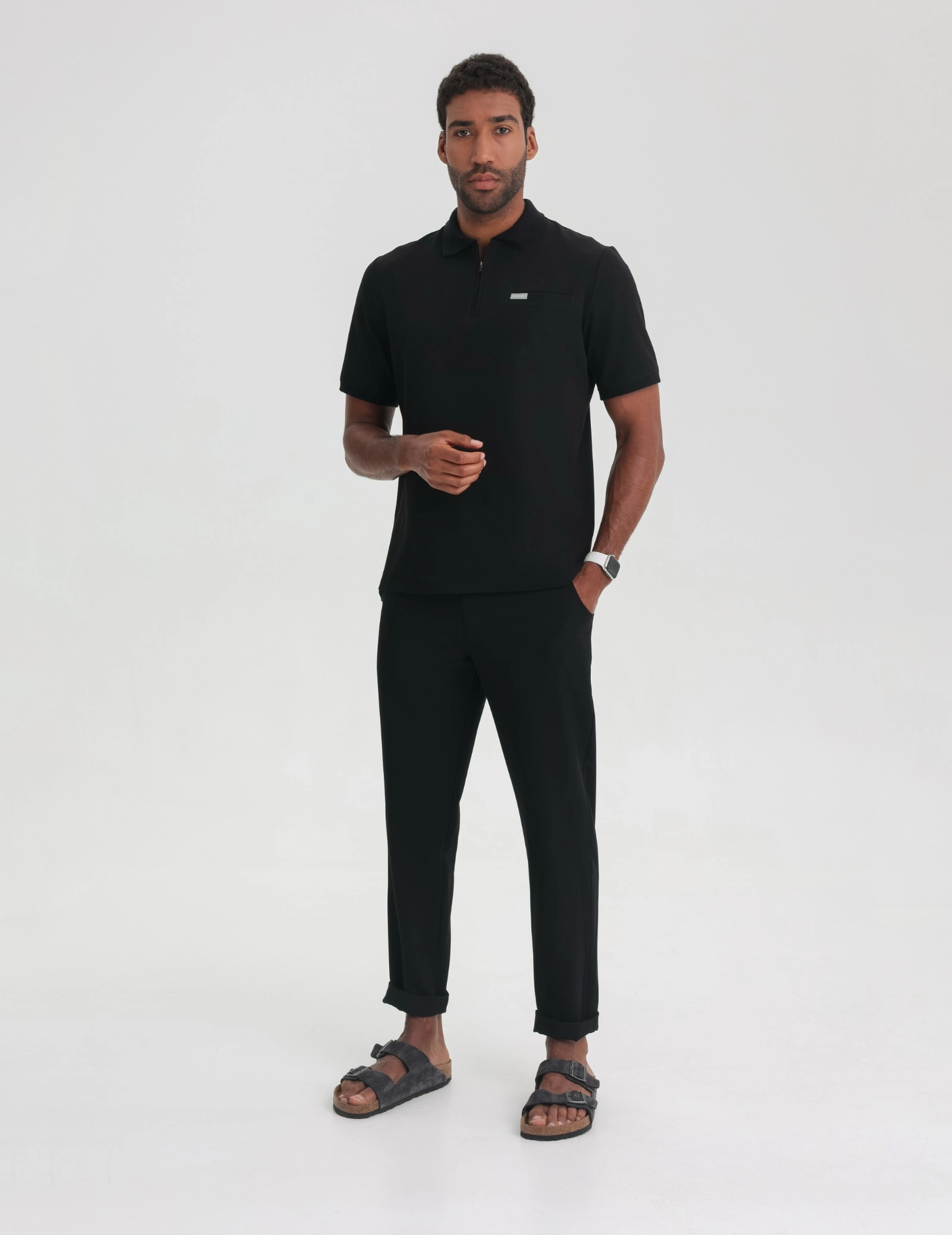Pánska Lekárska Mikina Polo - BLACK Pánska Lekárska Mikina Polo - BLACK