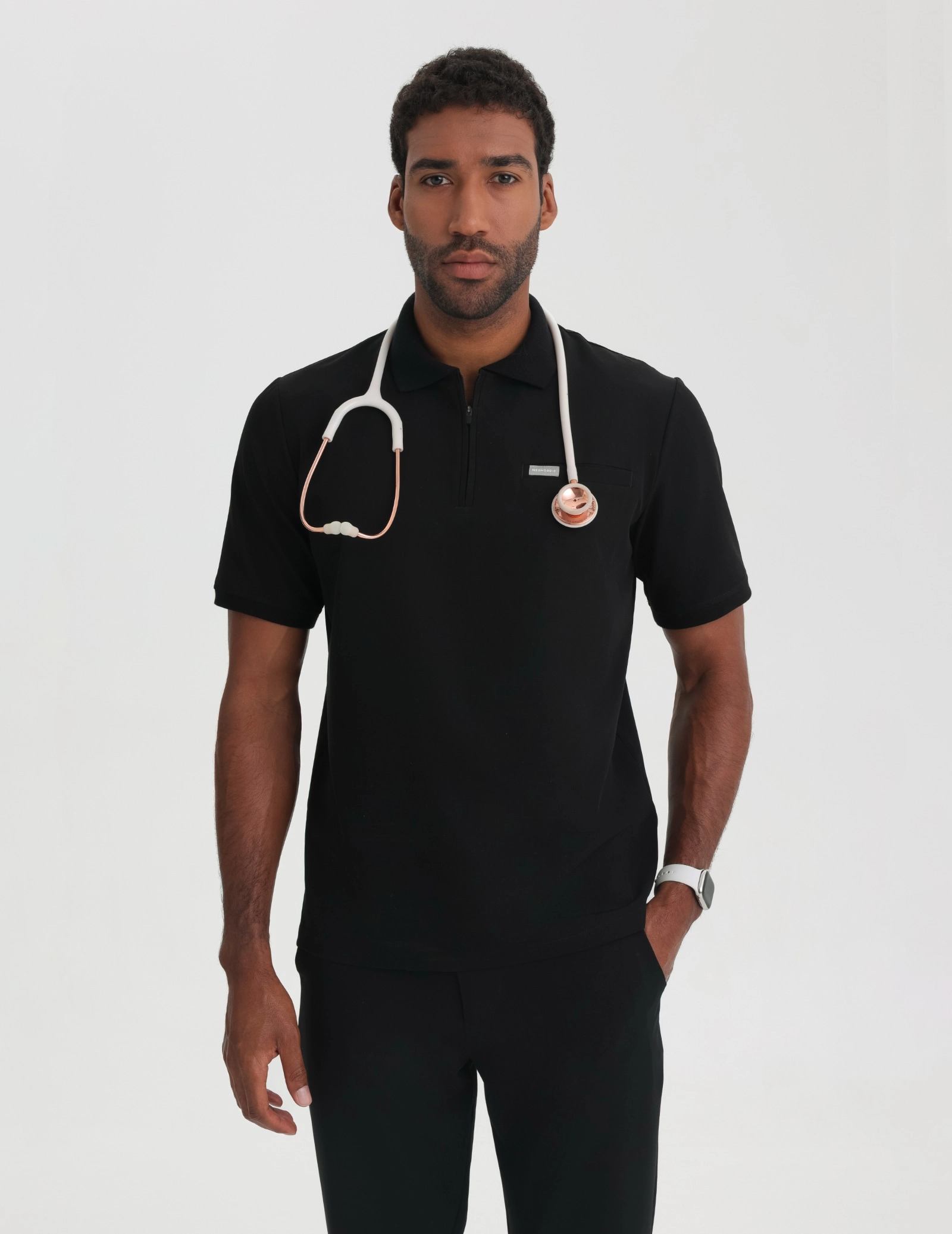 Pánska Lekárska Mikina Polo - BLACK Pánska Lekárska Mikina Polo - BLACK