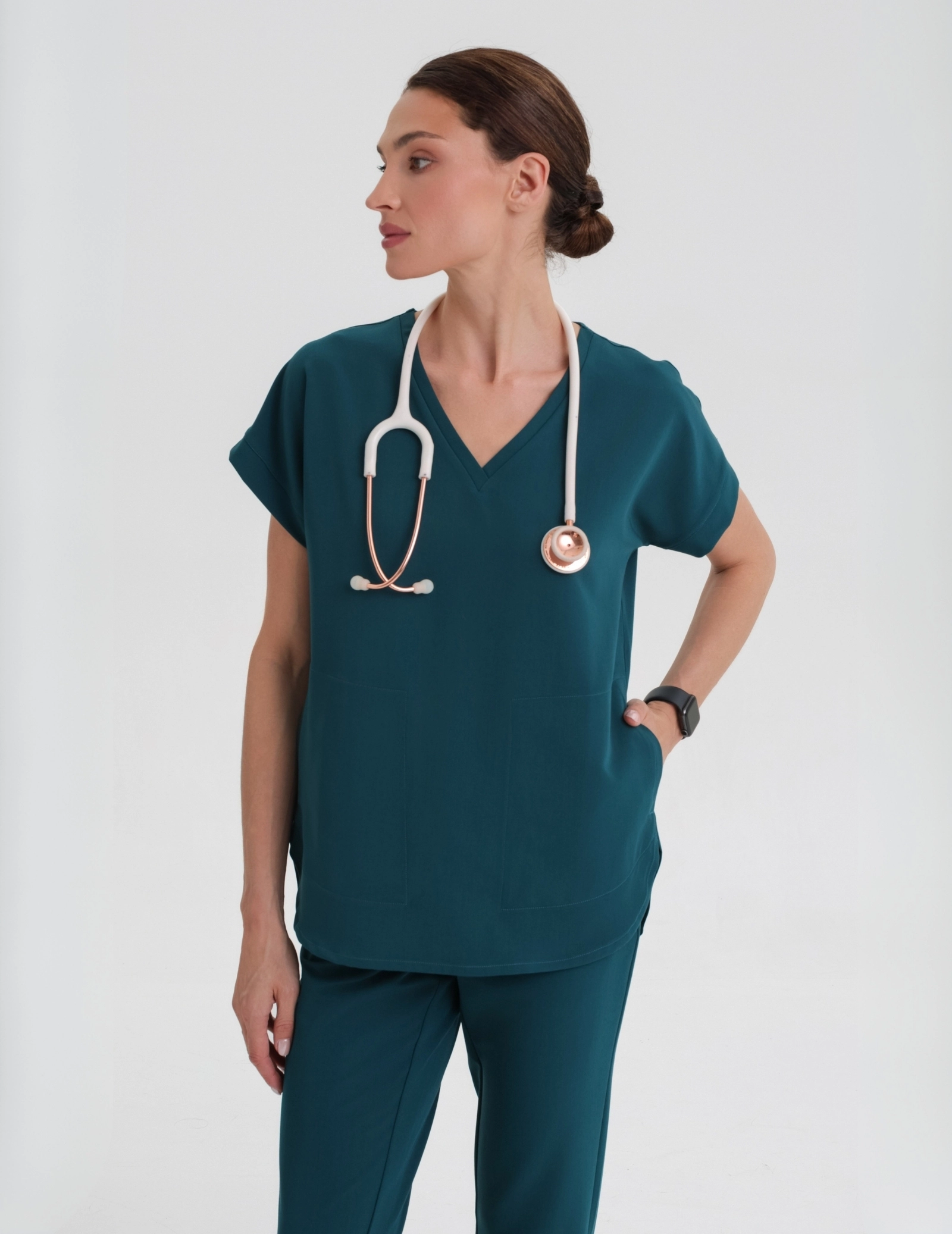 Zdravotnícka mikina Kendall - DEEP GREEN