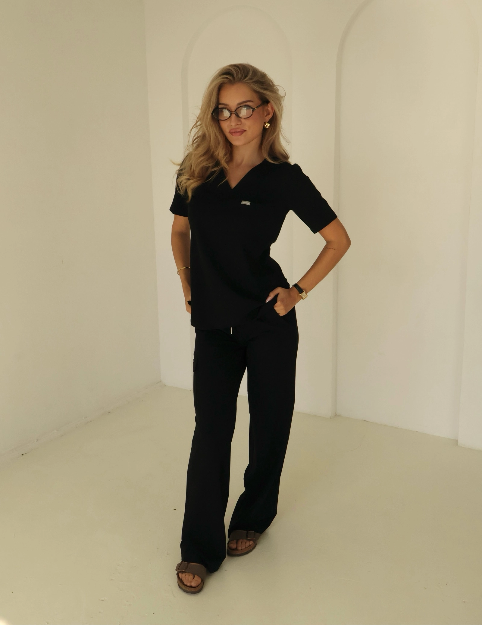 Lekárska Mikina Raya One Pocket - BLACK