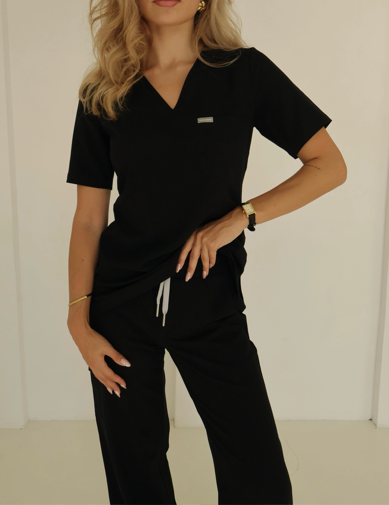 Lekárska Mikina Raya One Pocket - BLACK