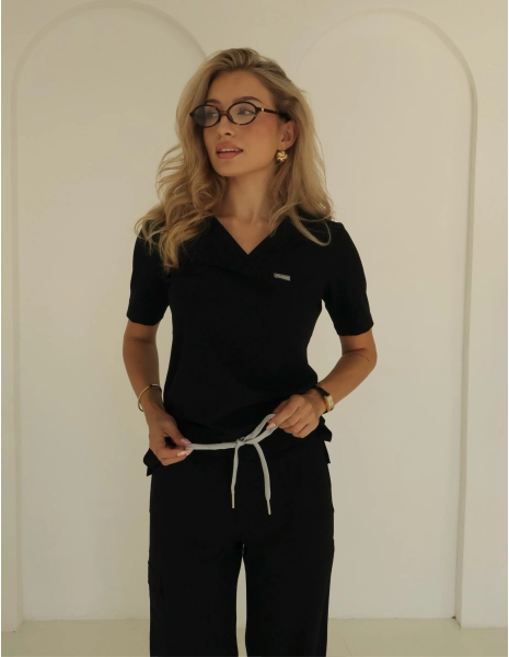 Lekárska Mikina Raya One Pocket - BLACK