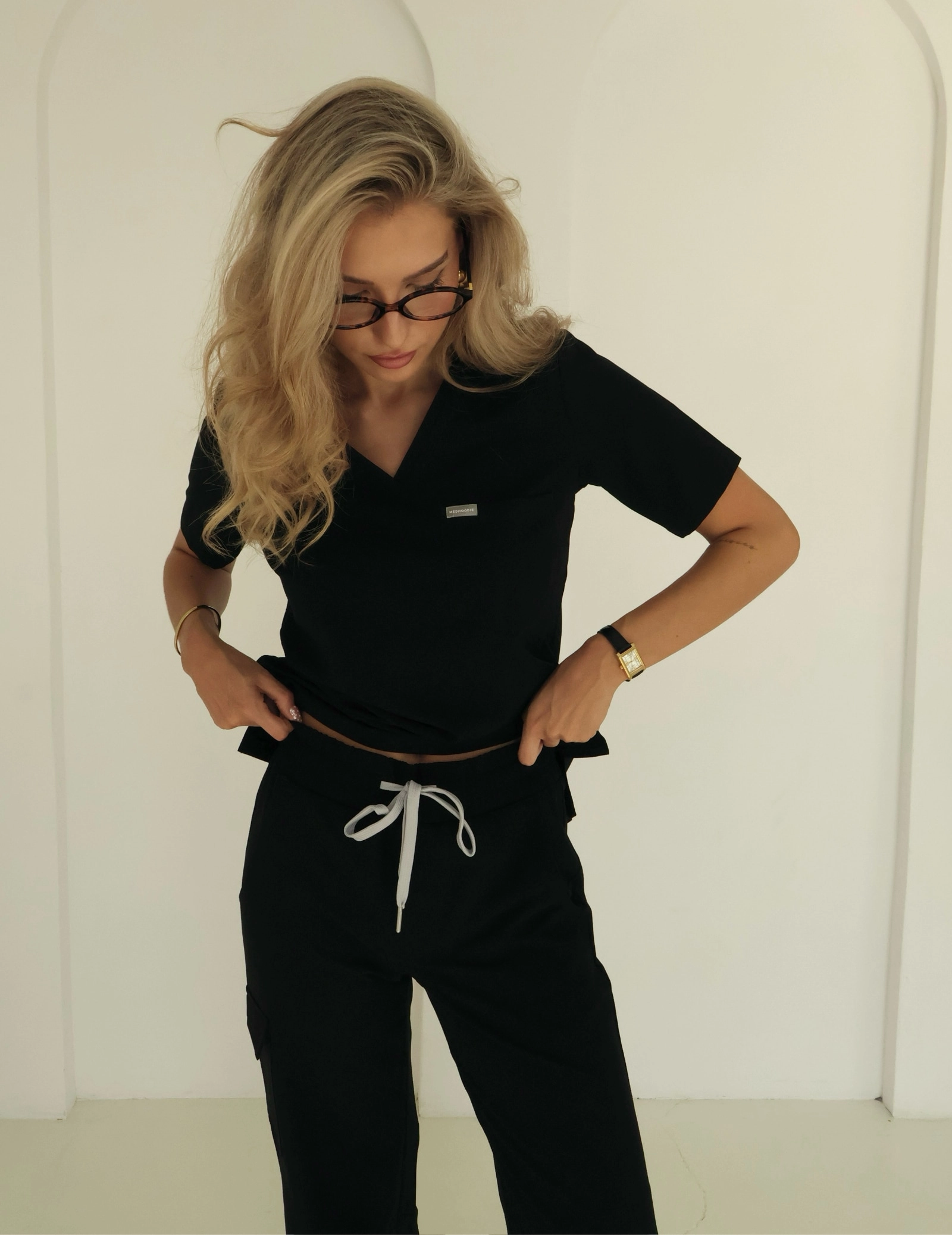 Lekárska Mikina Raya One Pocket - BLACK