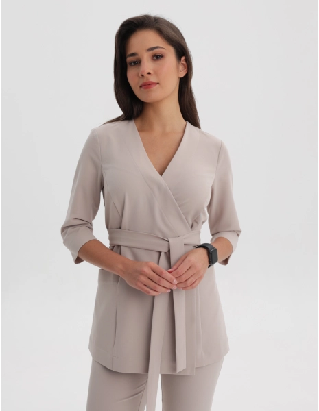 Lekárska Mikina na viazanie Rosalie - COCONUT