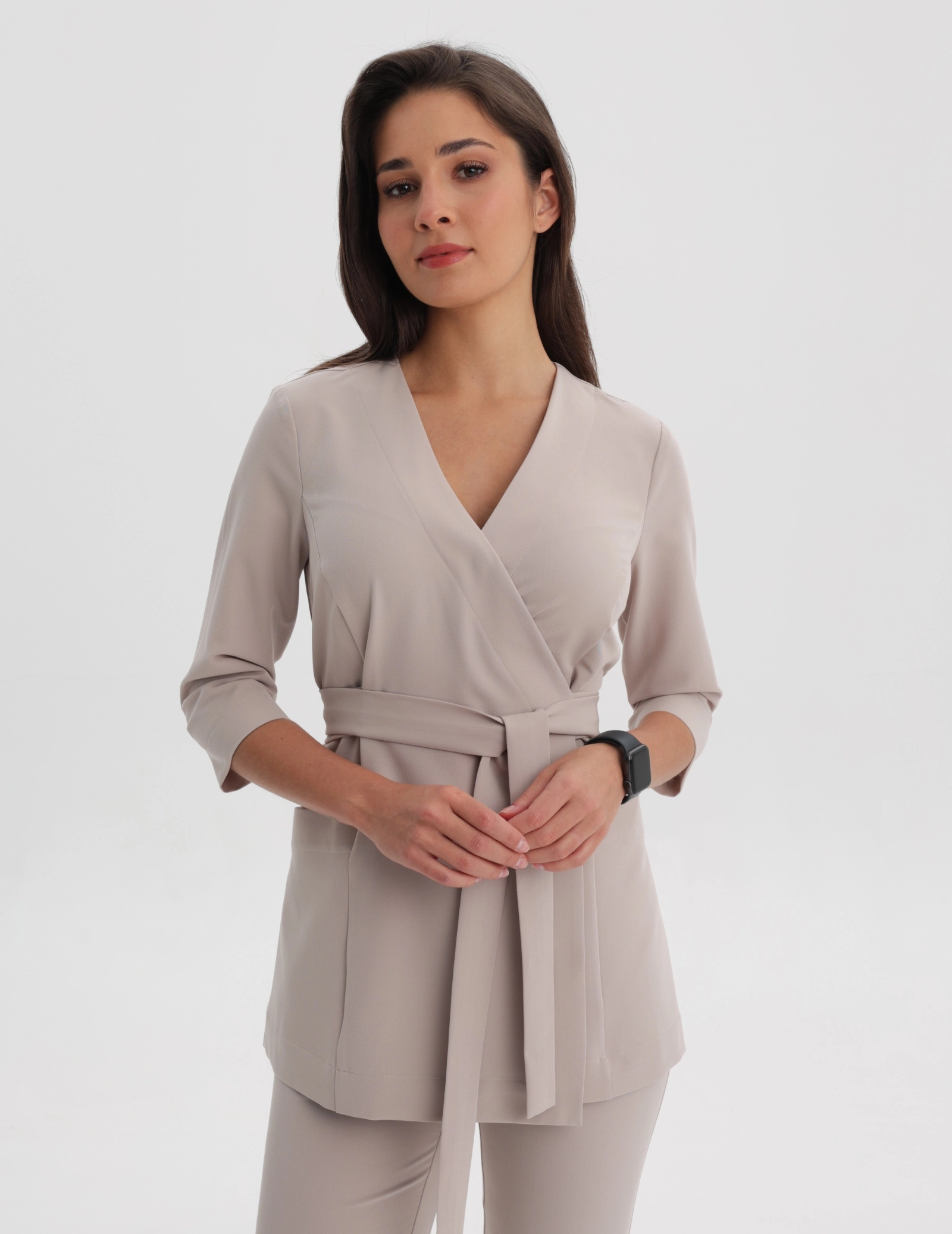 Lekárska Mikina na viazanie Rosalie - COCONUT