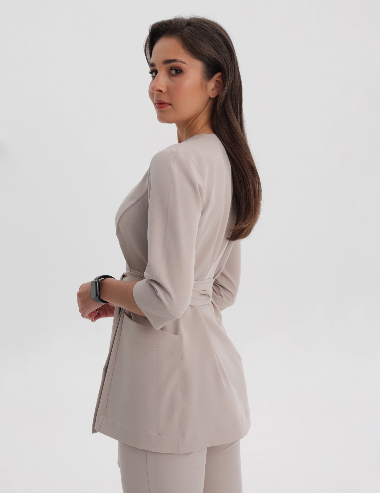 Lekárska Mikina na viazanie Rosalie - COCONUT