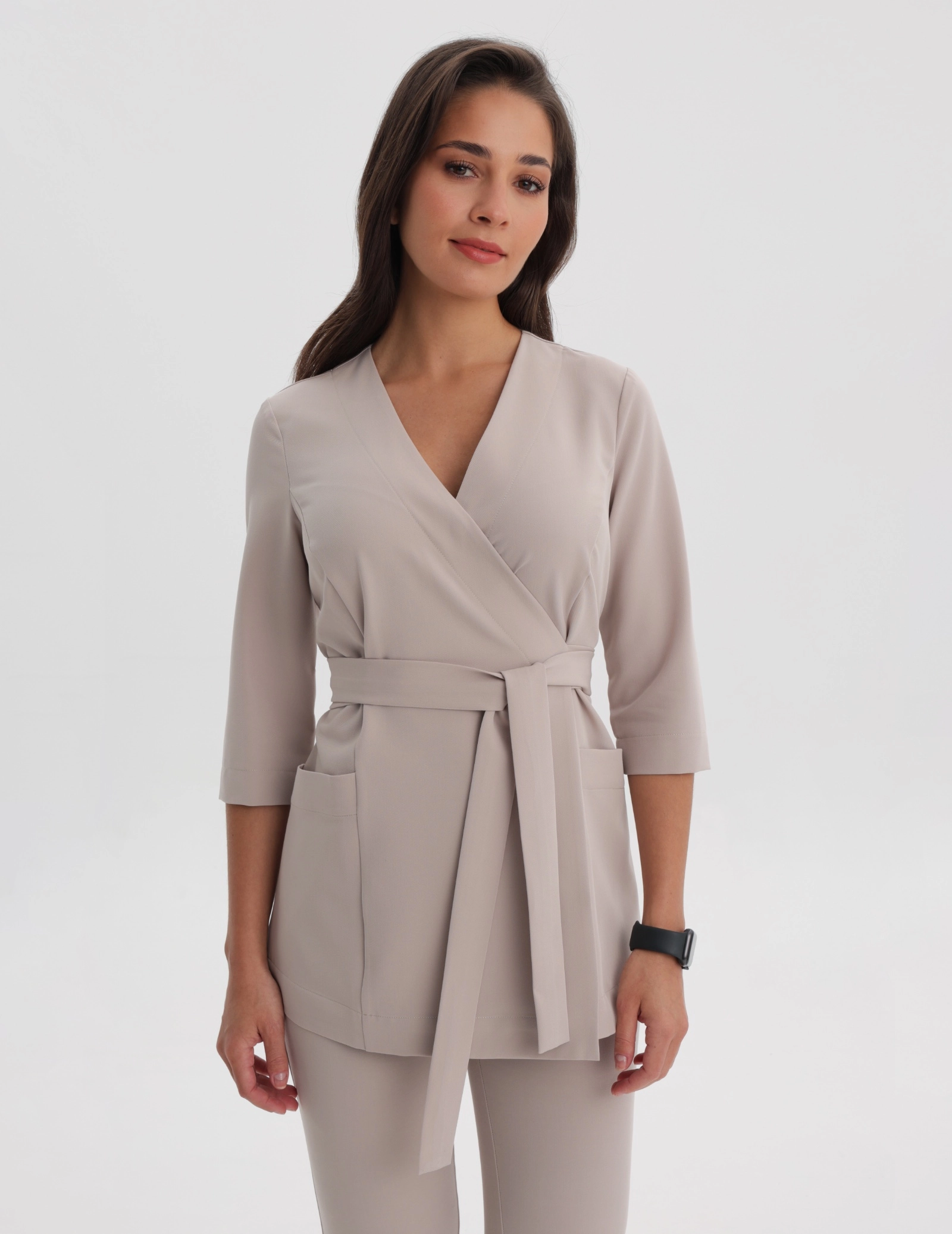 Lekárska Mikina na viazanie Rosalie - COCONUT