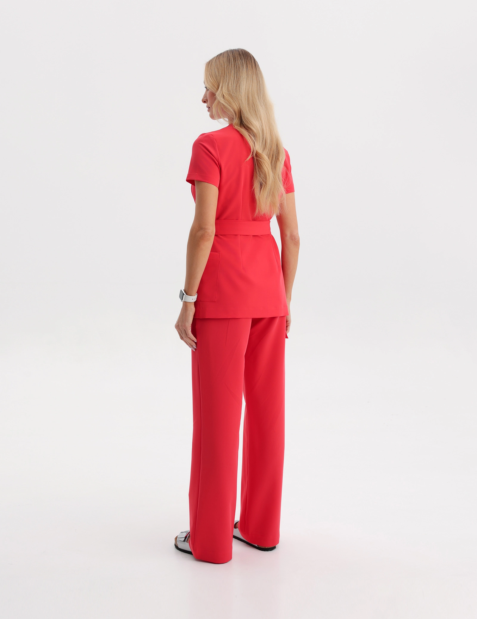 Lekárska Mikina na viazanie Auri - POP RED