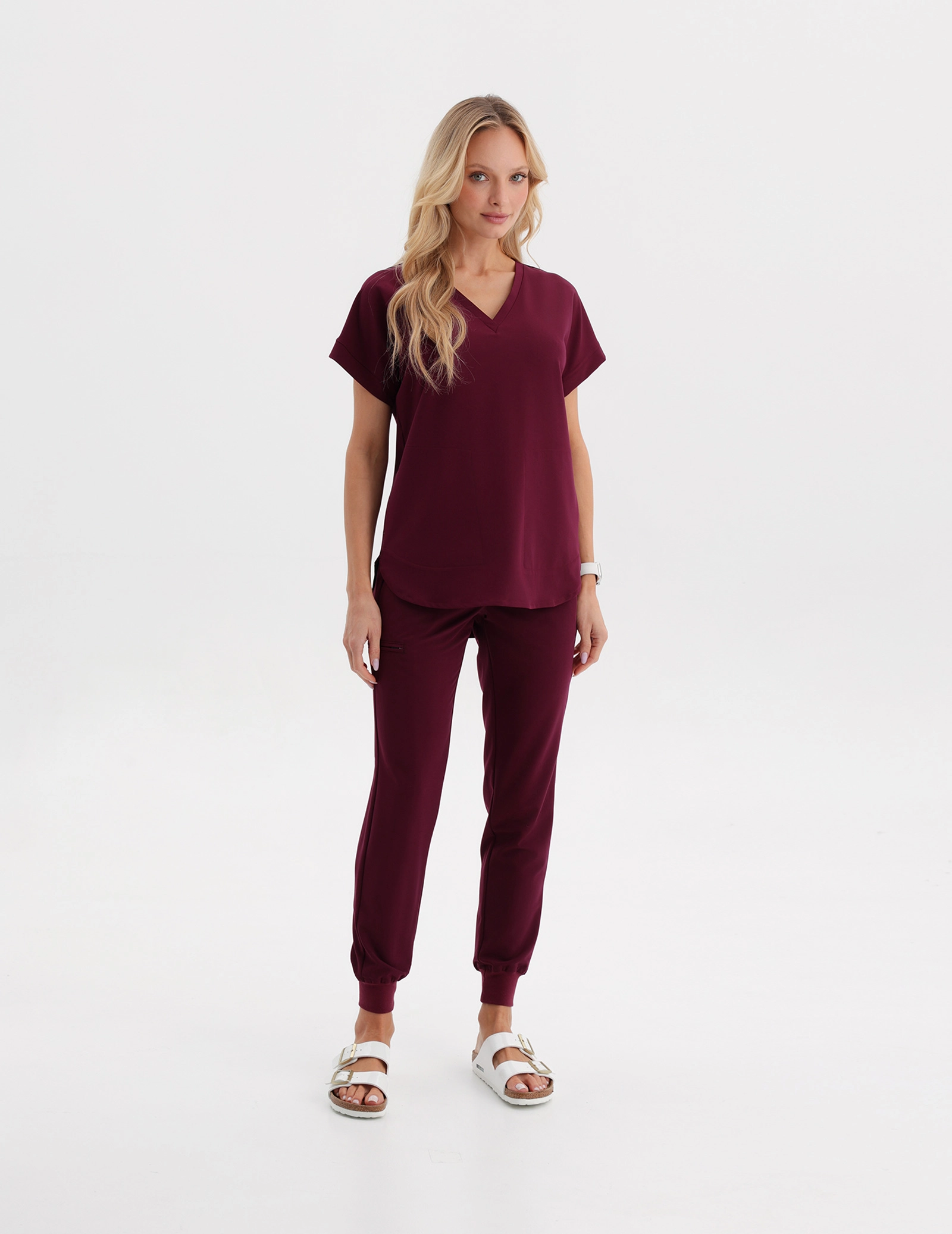 Dámske nohavice Joggers - BURGUNDY