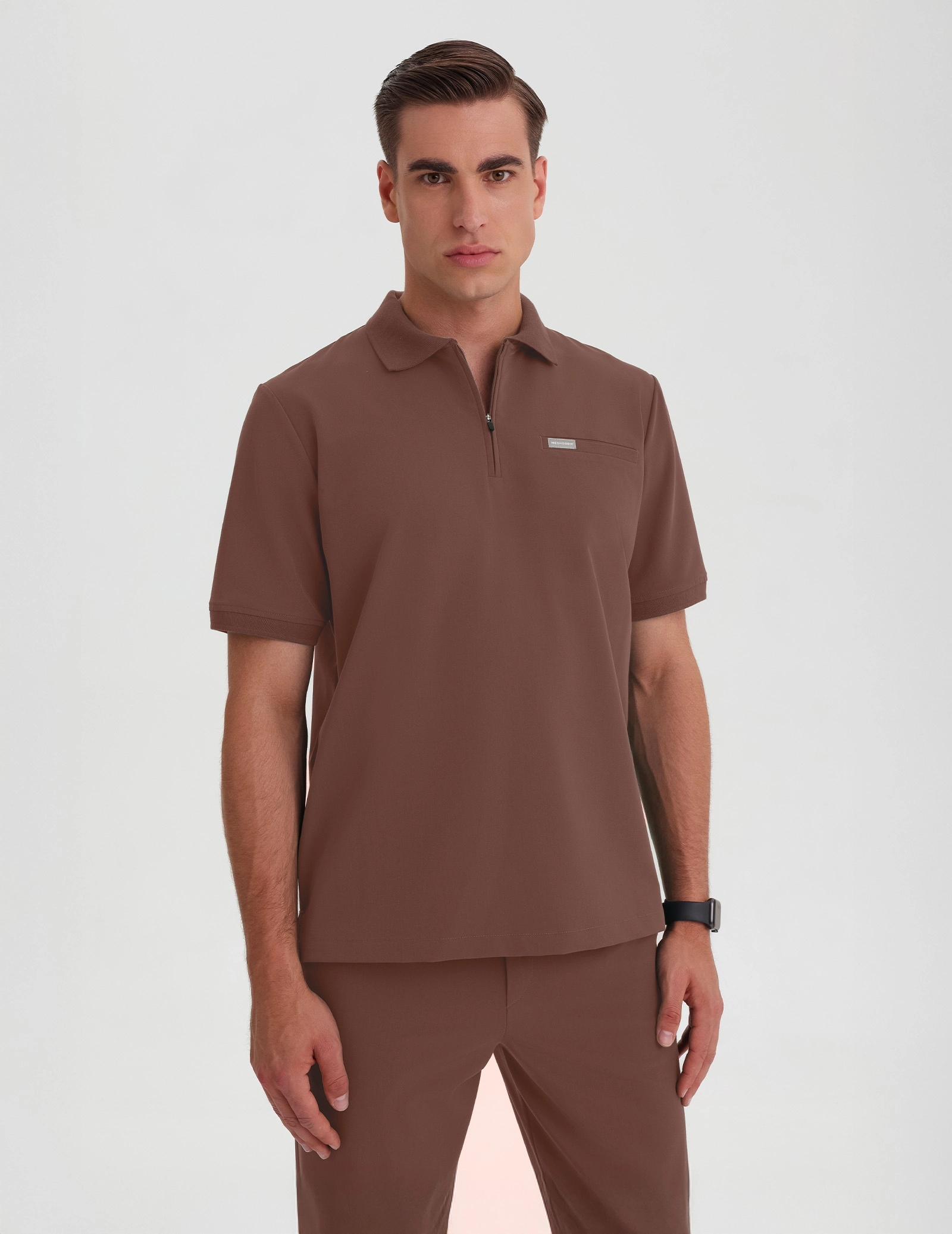 Pánska Lekárska Mikina Polo - MILKY BROWN