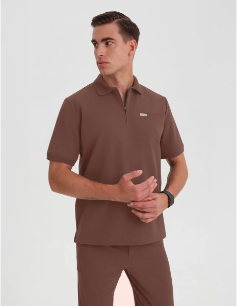 Pánska Lekárska Mikina Polo - MILKY BROWN