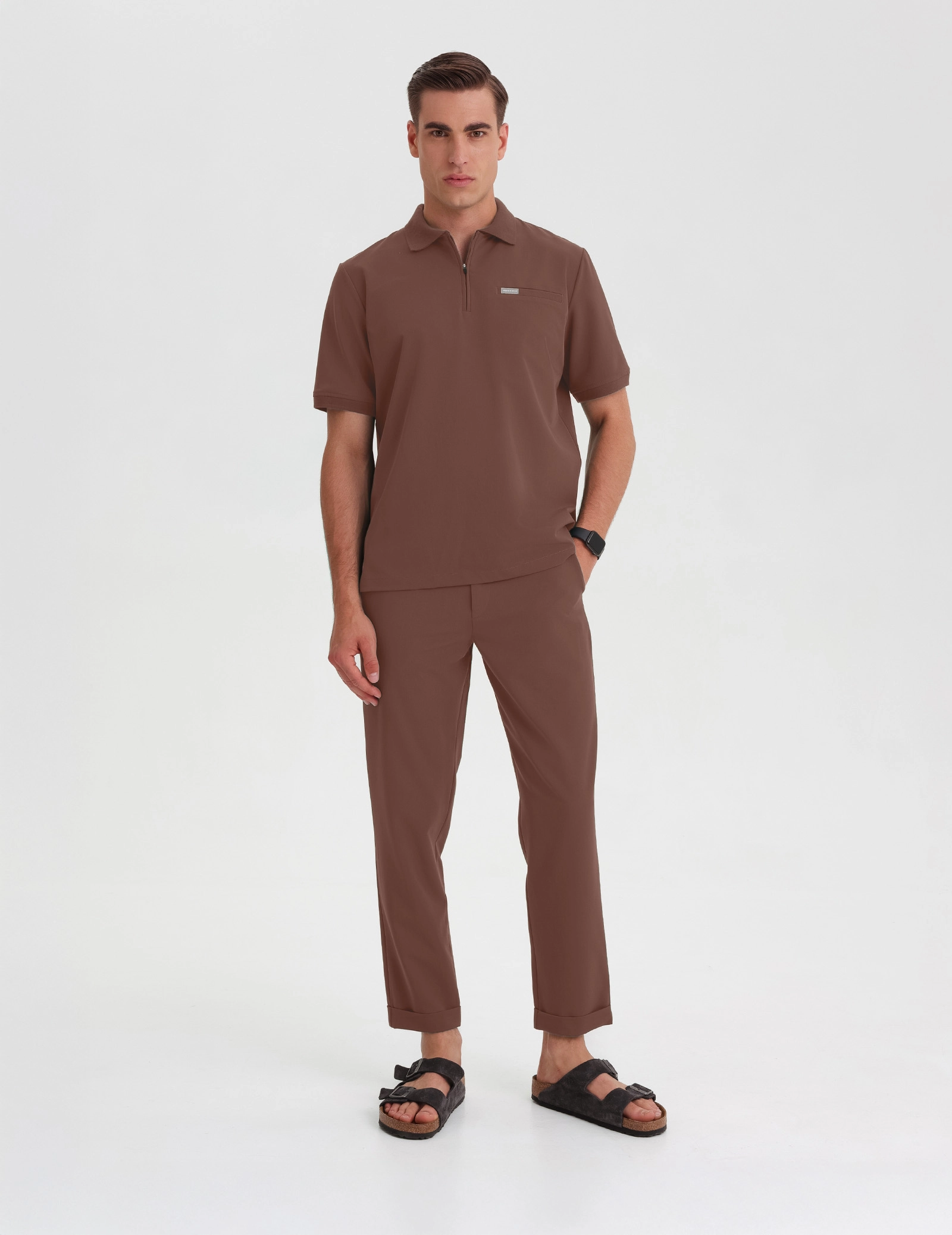 Pánska Lekárska Mikina Polo - MILKY BROWN