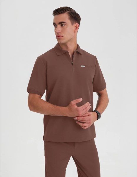 Pánska Lekárska Mikina Polo - MILKY BROWN