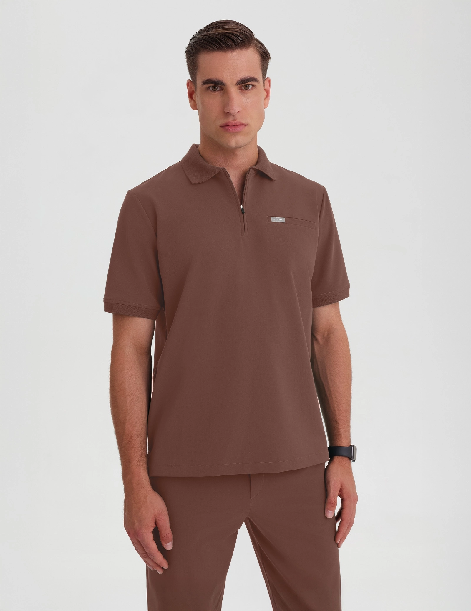 Pánska Lekárska Mikina Polo - MILKY BROWN