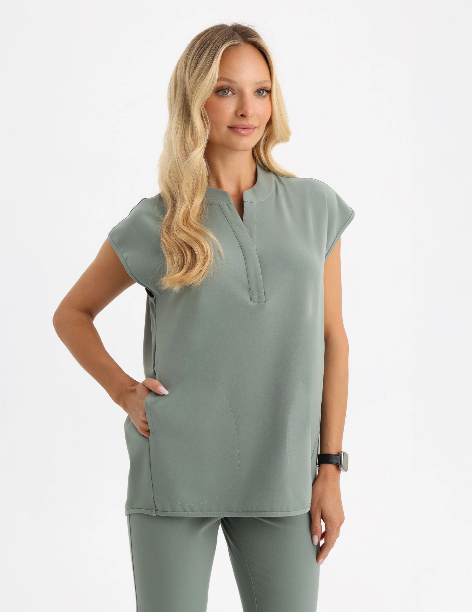 Lekárska Mikina Khloe - DUSTY GREEN