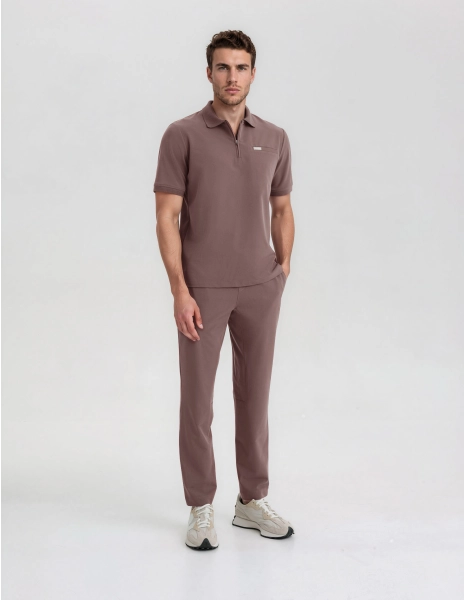 Pánska Lekárska Polo Mikina – MOCHA