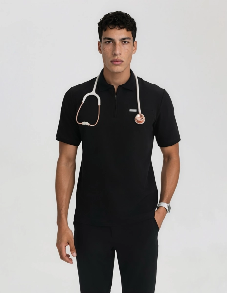 Pánska Lekárska Mikina Polo - BLACK