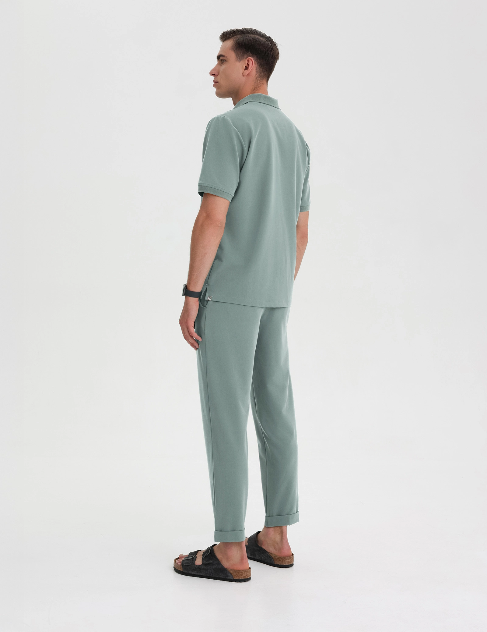 Pánska Lekárska Mikina Polo - DUSTY GREEN