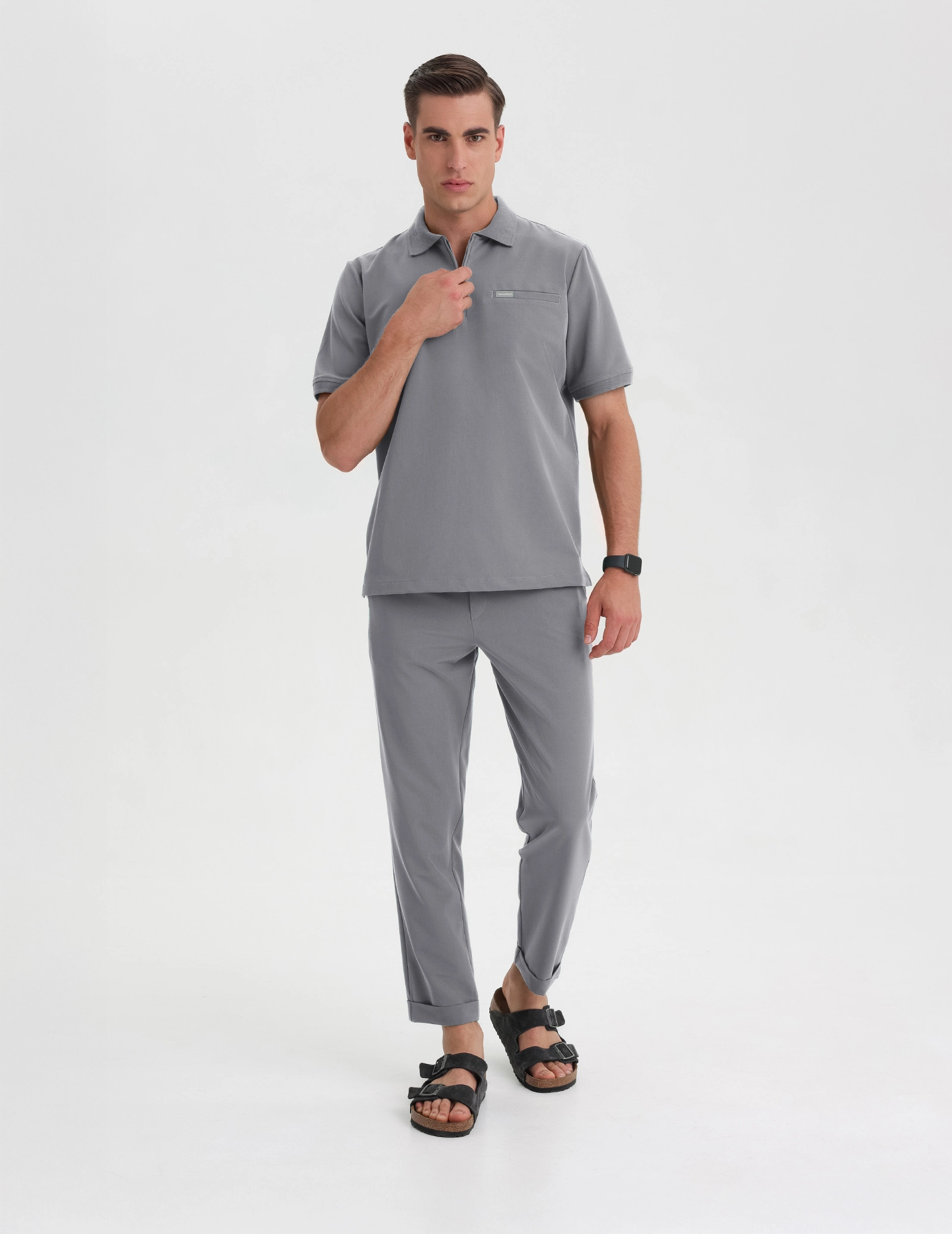 Pánska Lekárska Mikina Polo - SHARK GRAY