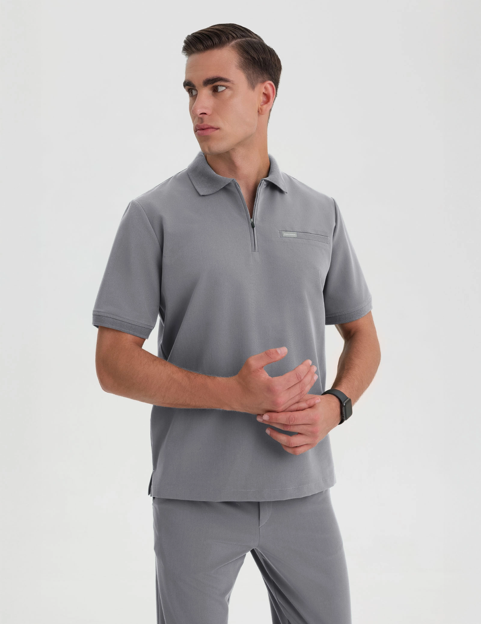 Pánska Lekárska Mikina Polo - SHARK GRAY