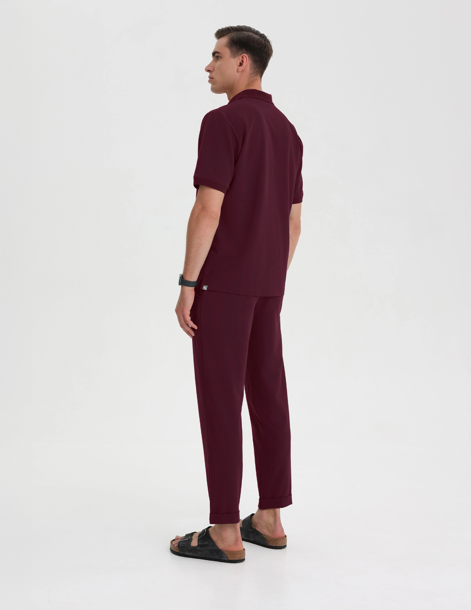 Pánska Lekárska Mikina Polo - BURGUNDY