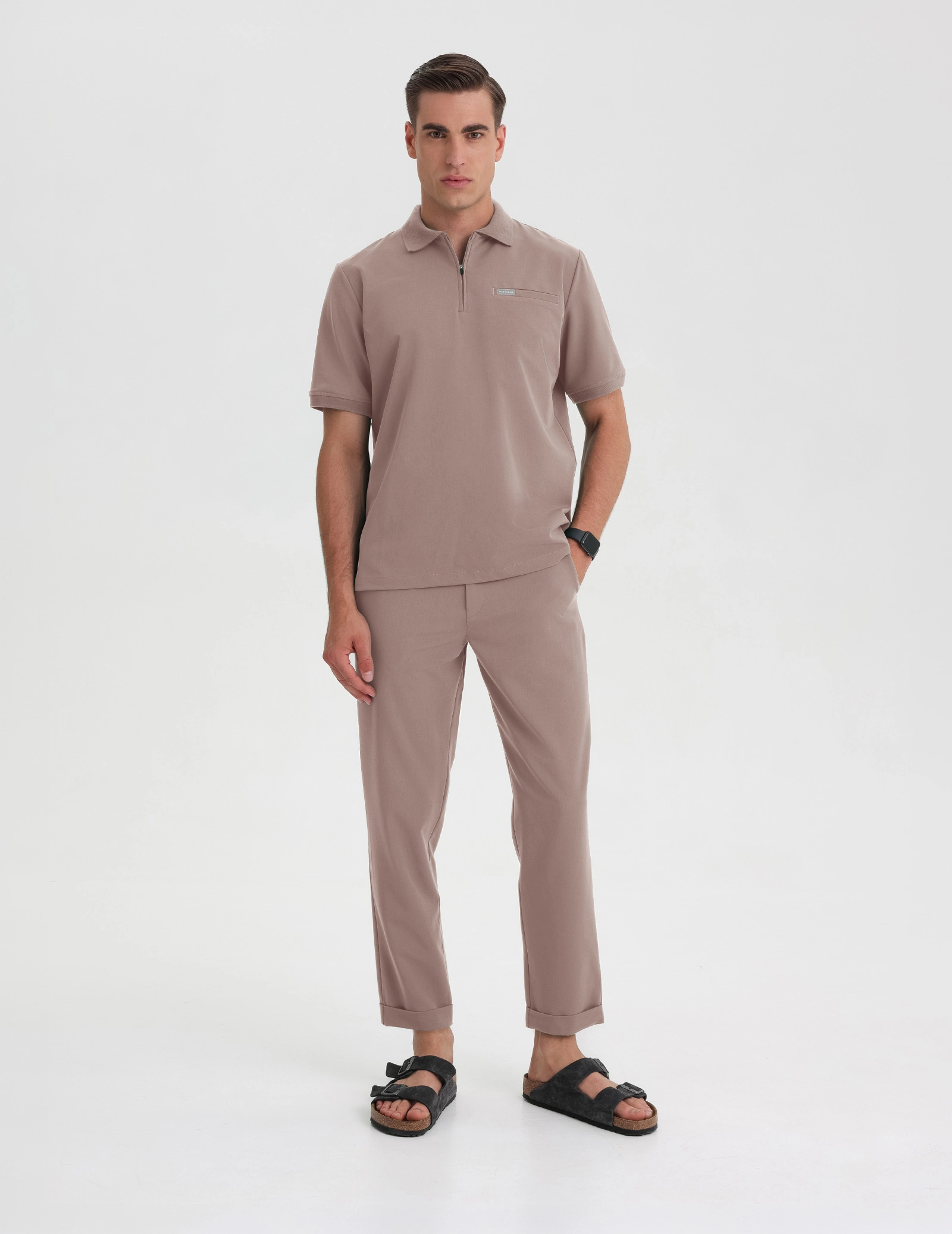 Pánska Lekárska Mikina Polo - BEIGE