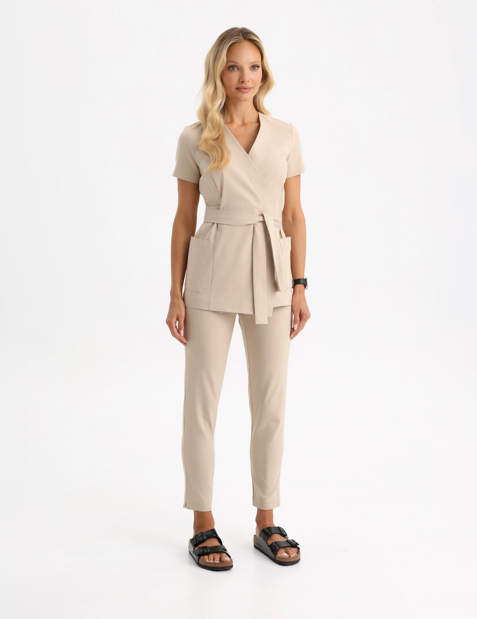 Dámske Lekárske Nohavice Slim Fit- Nude