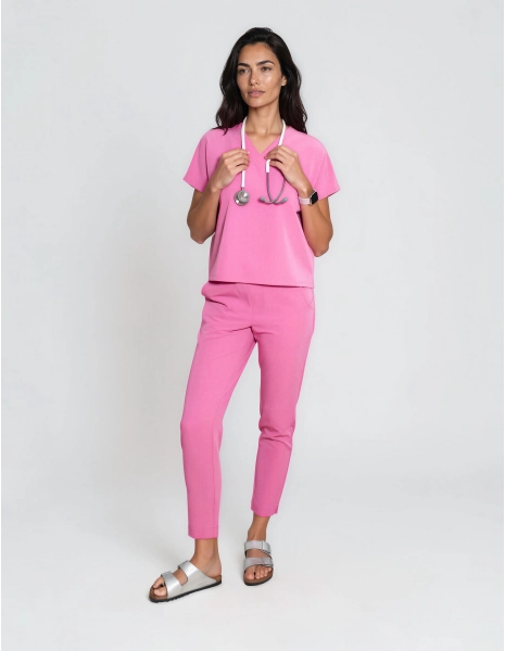Dámske Lekárske Nohavice Basic - HOT PINK